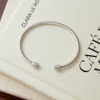 Adjustable Gold Twisted Cuff Bangle Bracelet
