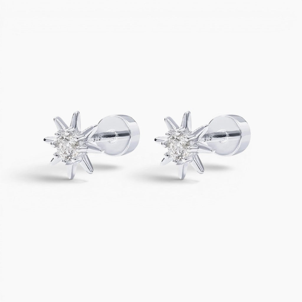 Starburst Flat Back Stud Earrings