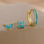 Dainty Tulip Hoop Earrings Set