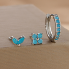 Dainty Tulip Hoop Earrings Set