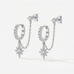 Celestial Chain Huggie and Stud Earrings Set