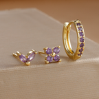 Dainty Tulip Hoop Earrings Set