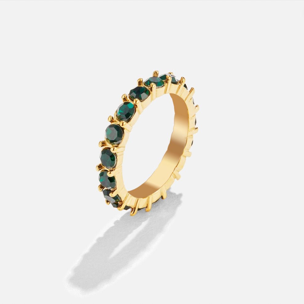 18K Crystal Emerald Beauty Ring – Gift, Everyday Wear