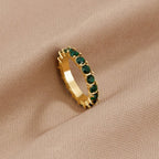 18K Crystal Emerald Beauty Ring – Gift, Everyday Wear