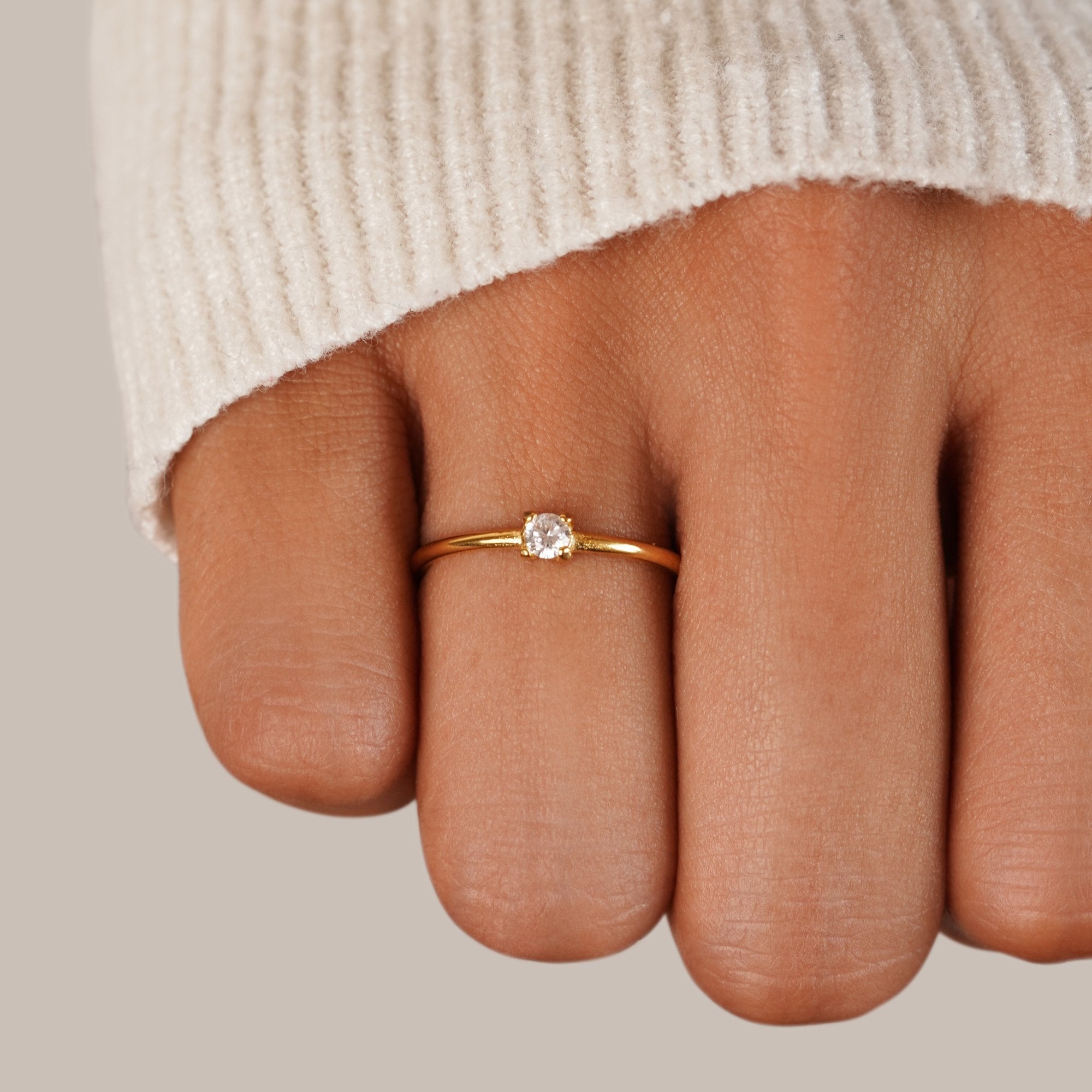 18K Gold Birthstone Rings – Gift, Everyday Wear