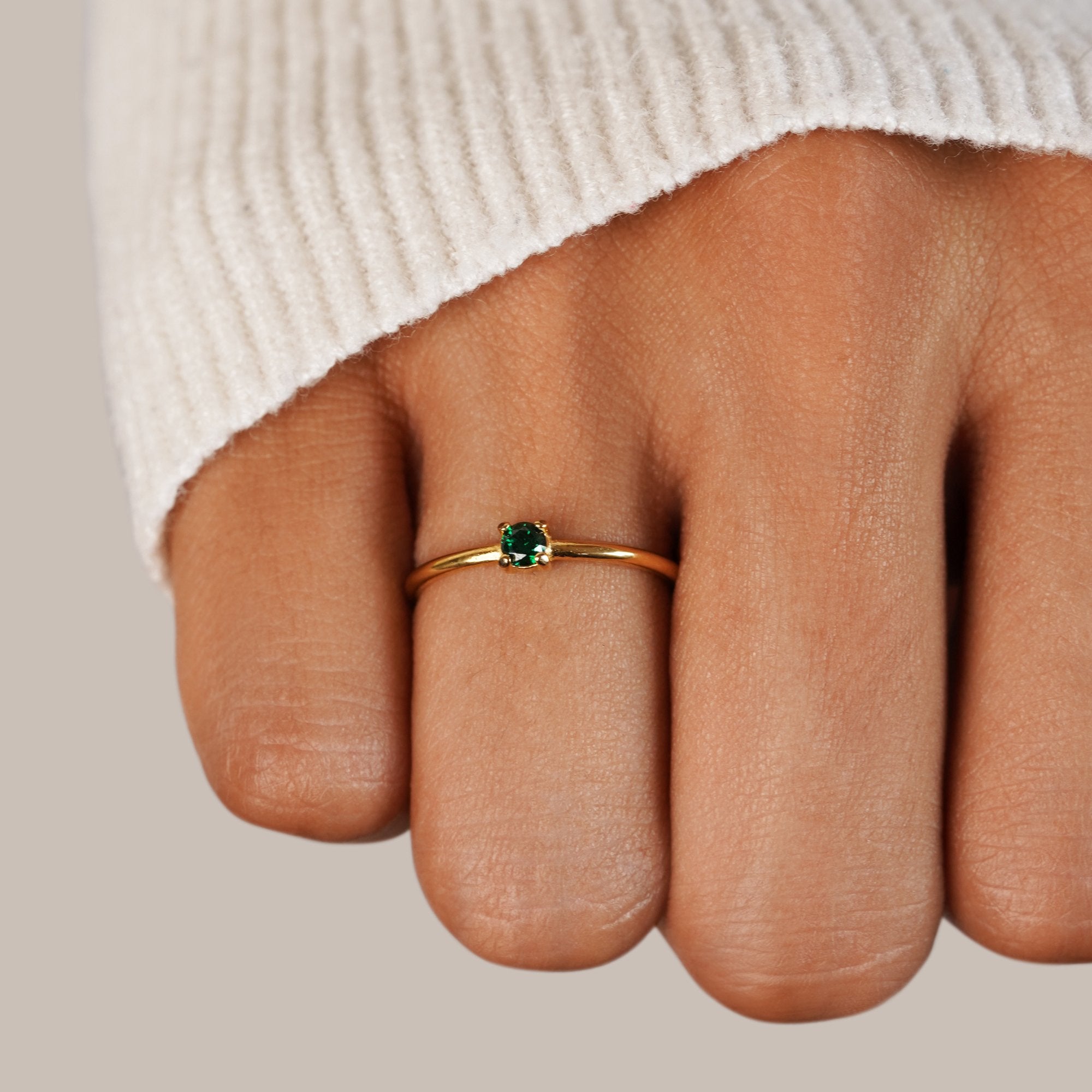18K Gold Birthstone Rings – Gift, Everyday Wear