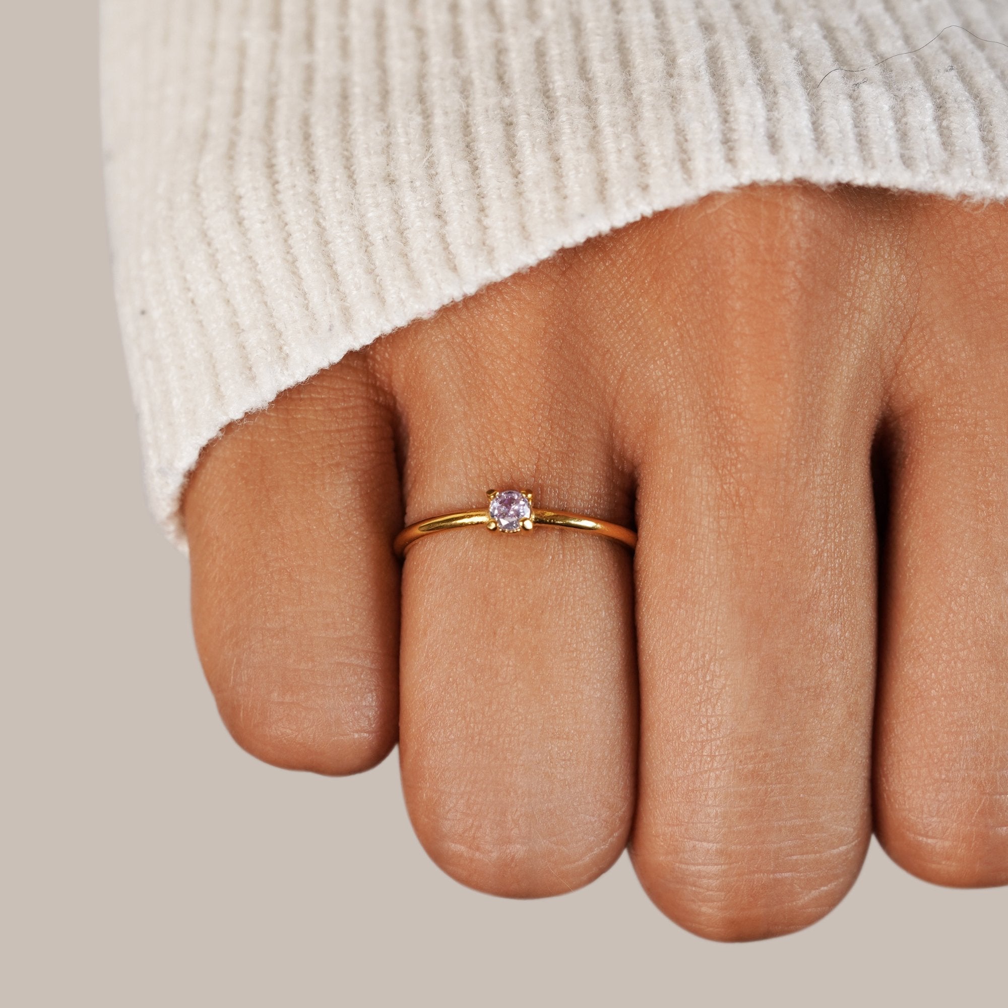 18K Gold Birthstone Rings – Gift, Everyday Wear