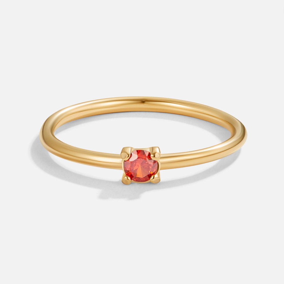 18K Gold Birthstone Rings – Gift, Everyday Wear