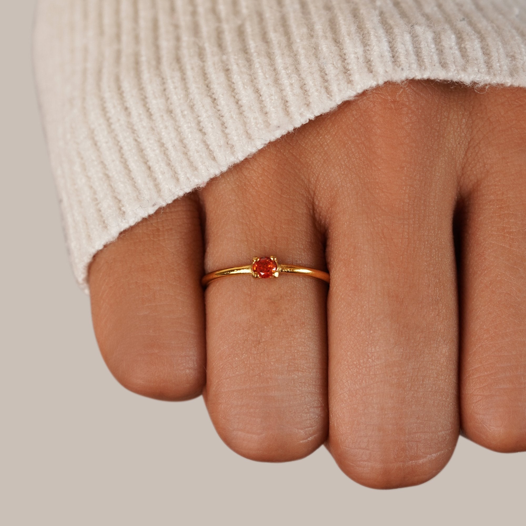 18K Gold Birthstone Rings – Gift, Everyday Wear