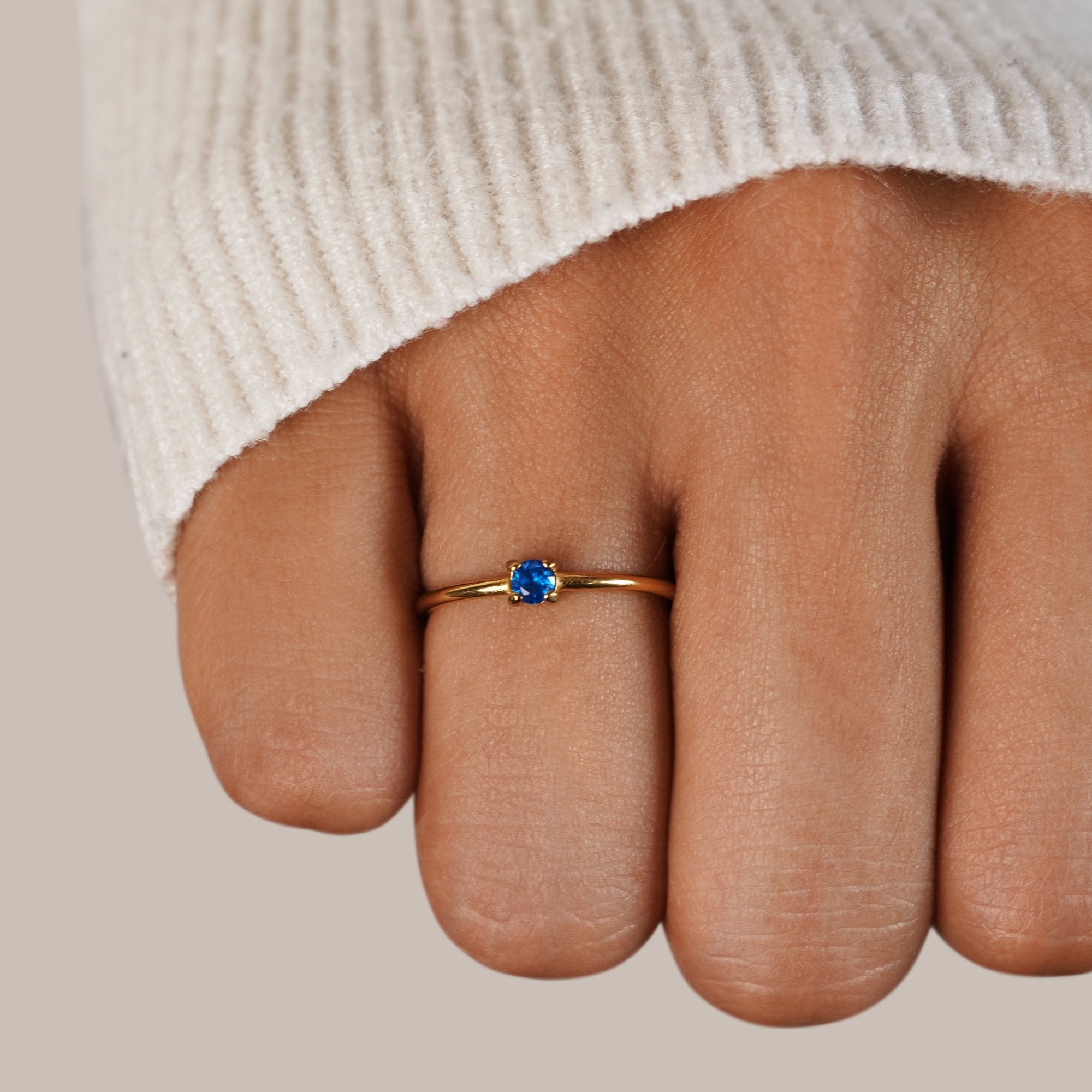 18K Gold Birthstone Rings – Gift, Everyday Wear