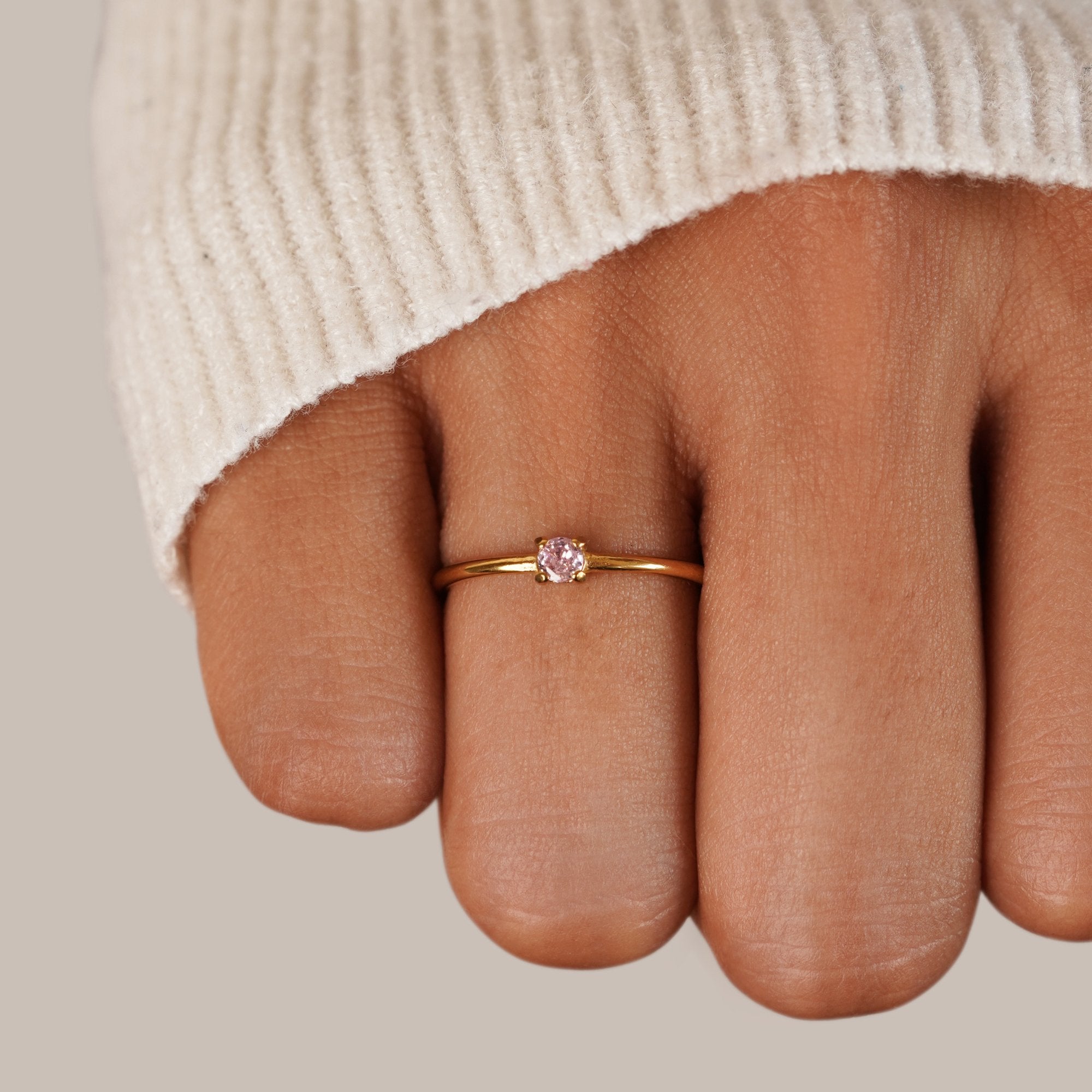 18K Gold Birthstone Rings – Gift, Everyday Wear