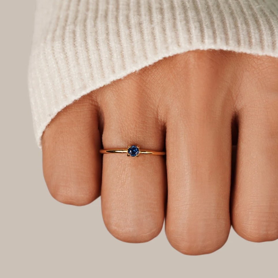 18K Gold Birthstone Rings – Gift, Everyday Wear