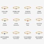 18K Gold Birthstone Rings – Gift, Everyday Wear