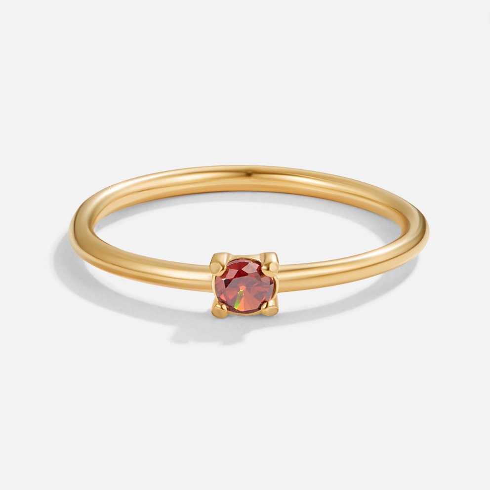 18K Gold Birthstone Rings – Gift, Everyday Wear