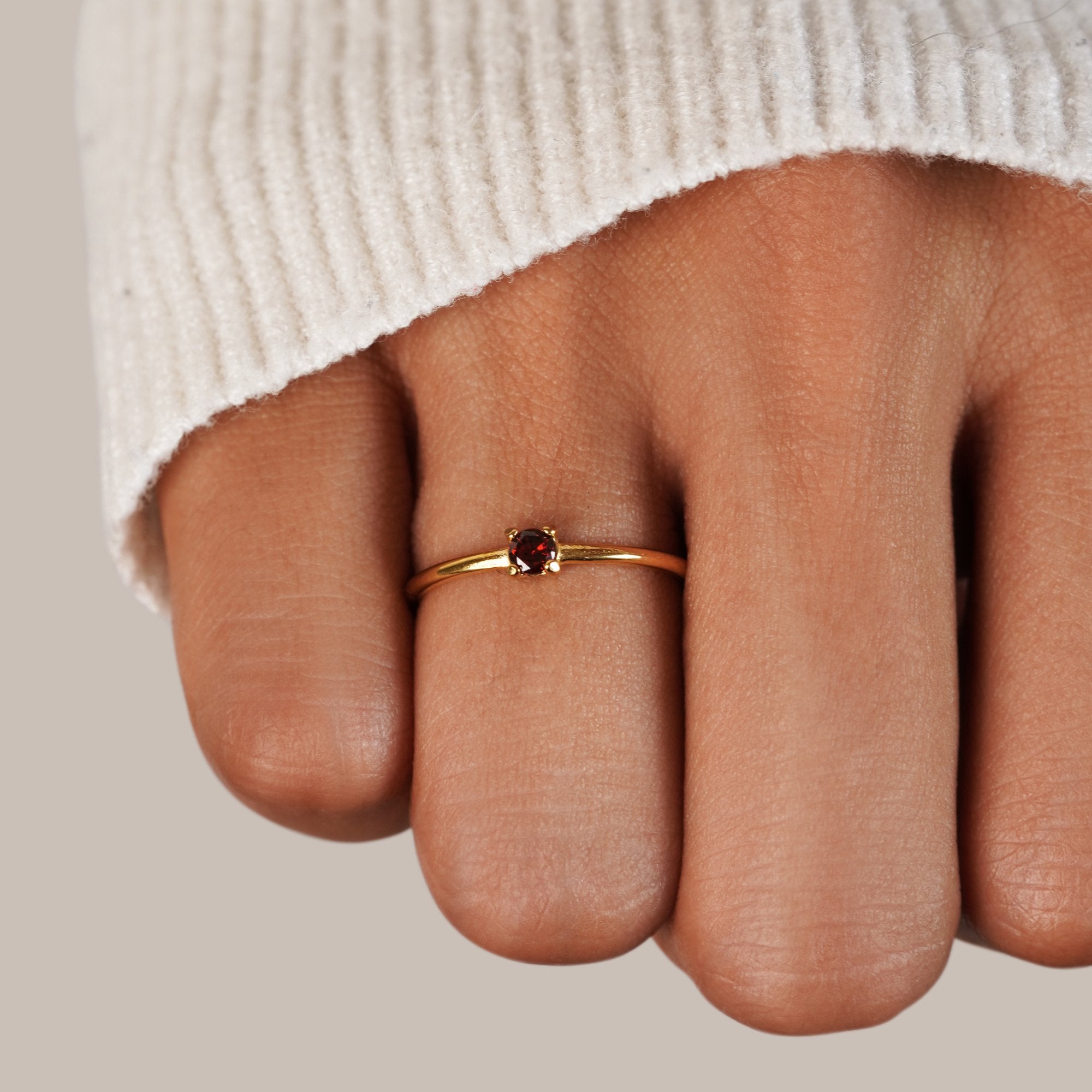 18K Gold Birthstone Rings – Gift, Everyday Wear