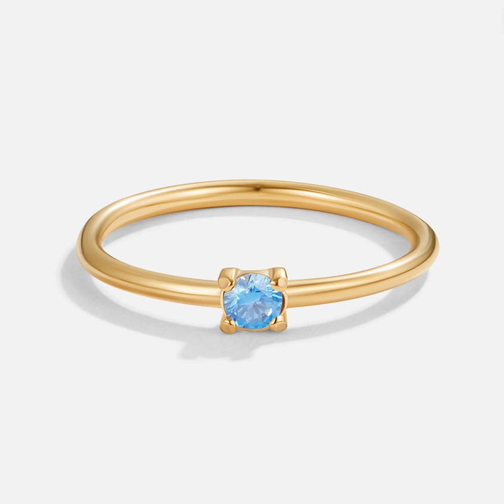 18K Gold Birthstone Rings – Gift, Everyday Wear
