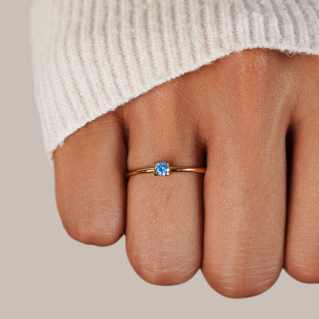 18K Gold Birthstone Rings – Gift, Everyday Wear