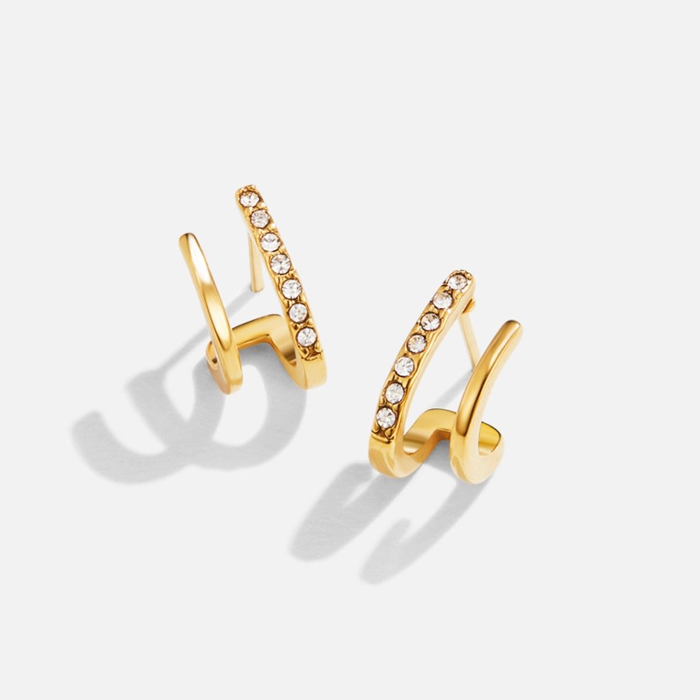 18K Gold Crystal Claw Earrings – Elegant Accessory, Perfect Gift