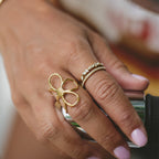 18K Gold Crystal Ring – Gift, Everyday Wear