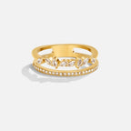 18K Gold Crystal Ring – Gift, Everyday Wear