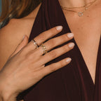 18K Gold Crystal Vine Ring – Elegant Accessory, Perfect Gift
