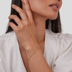 18K Gold Hand Chain Bracelet – Everyday Wear, Gift for Her