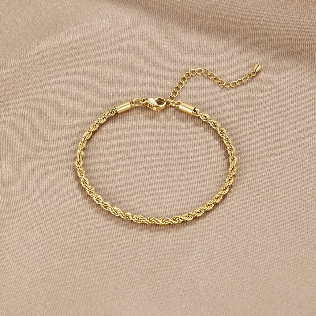 18K Gold Twisted Bracelet – Elegant Accessory, Perfect Gift