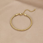 18K Gold Twisted Bracelet – Elegant Accessory, Perfect Gift