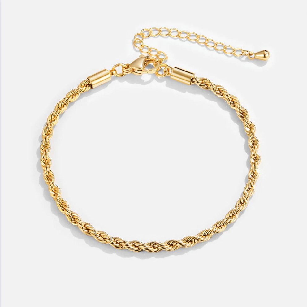 18K Gold Twisted Bracelet – Elegant Accessory, Perfect Gift
