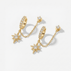 Celestial Chain Huggie and Stud Earrings Set