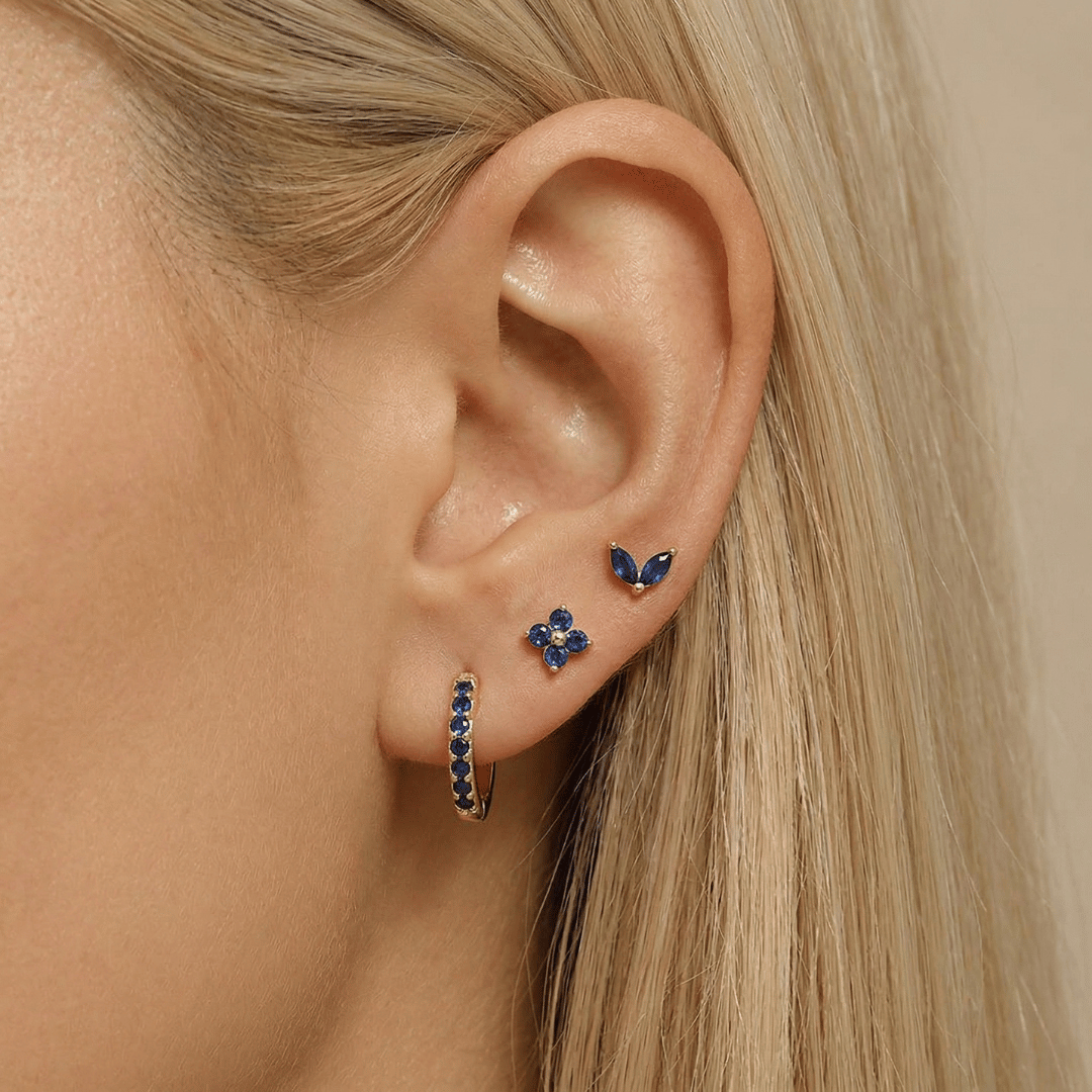 Dainty Tulip Hoop Earrings Set