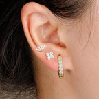 Dainty Tulip Hoop Earrings Set