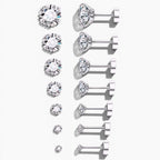 Sparkle Flat Back Stud Earrings Set