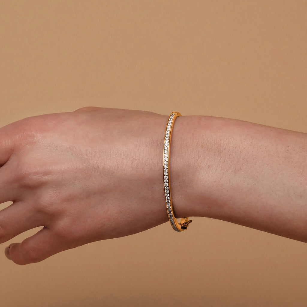 Sleek Stone Bangle Bracelet
