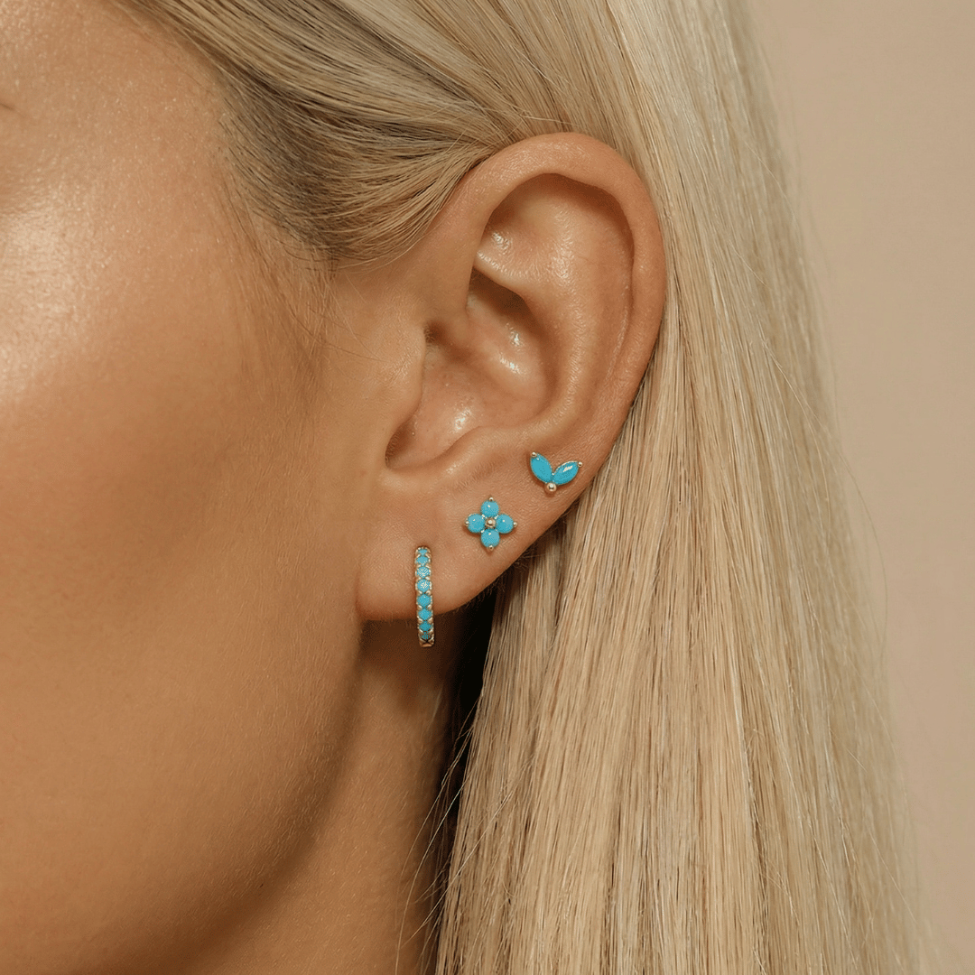 Dainty Tulip Hoop Earrings Set