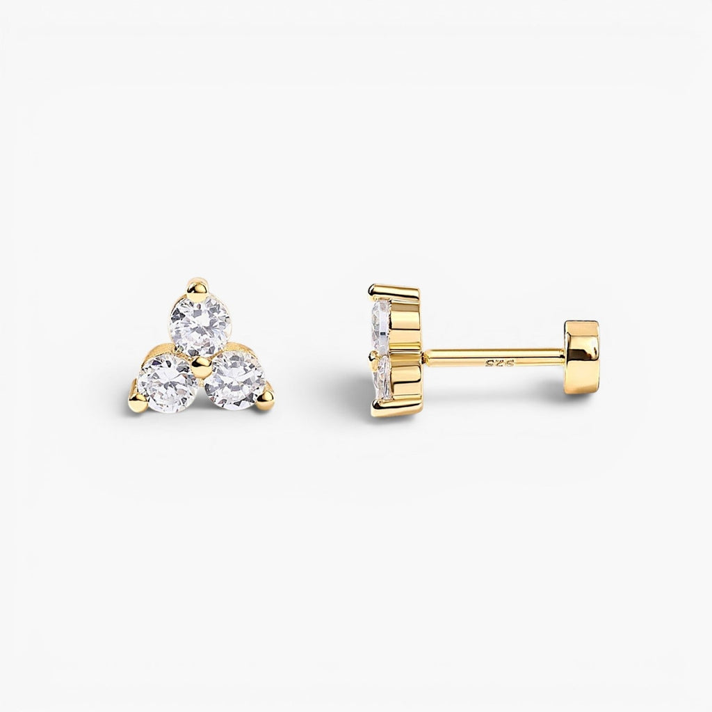 Celia Lotus Flat Back Stud Earrings