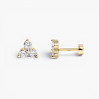 Celia Lotus Flat Back Stud Earrings