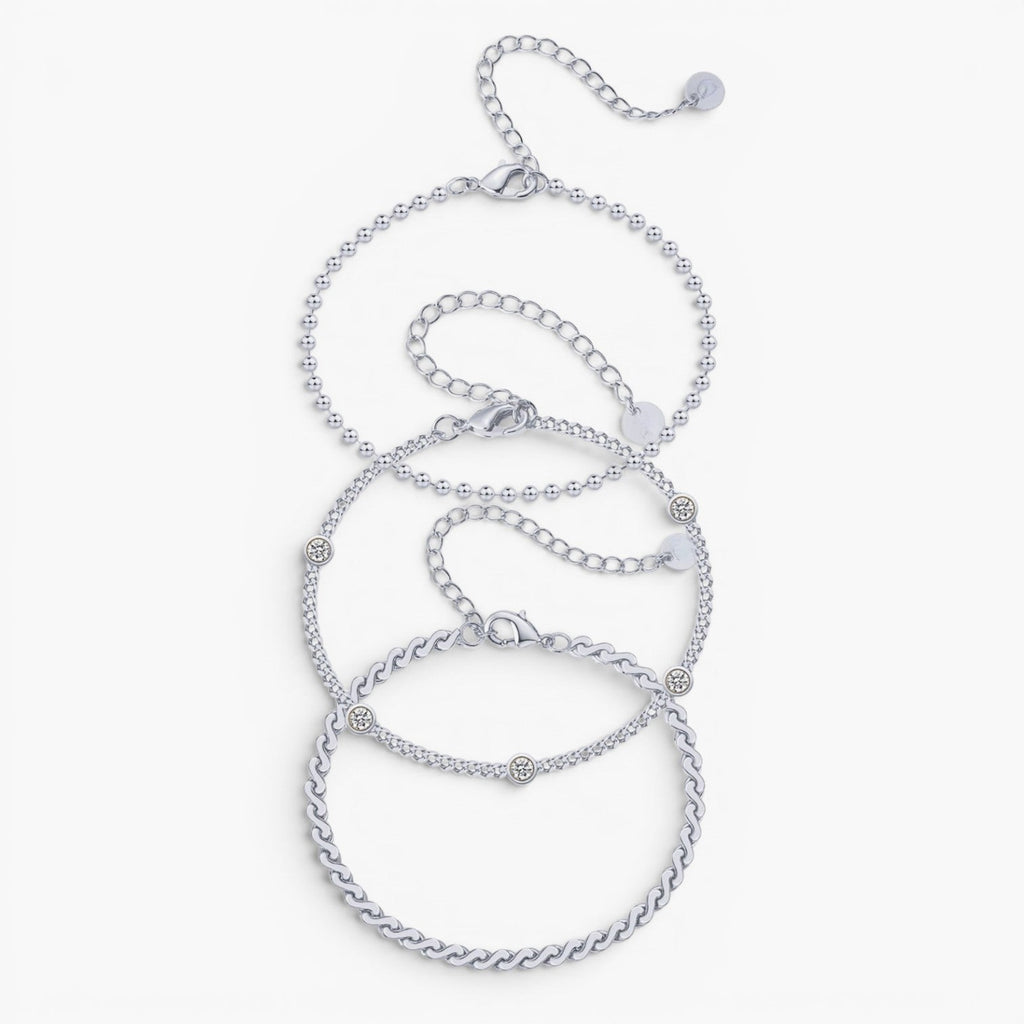 Dainty Stone Bracelet Trio