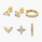 Dainty Tulip Hoop Earrings Set