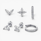 Dainty Tulip Hoop Earrings Set