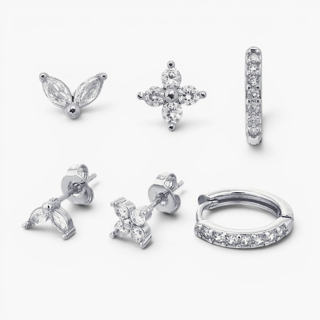 Dainty Tulip Hoop Earrings Set