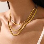 Sleek Herringbone Snake Chain Necklace