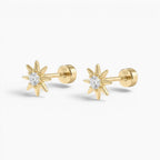 Starburst Flat Back Stud Earrings