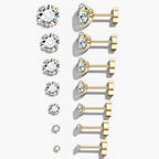 Sparkle Flat Back Stud Earrings Set