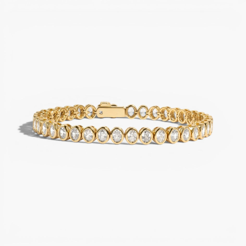 Oval Bezel CZ Tennis Bracelet