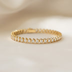 Oval Bezel CZ Tennis Bracelet