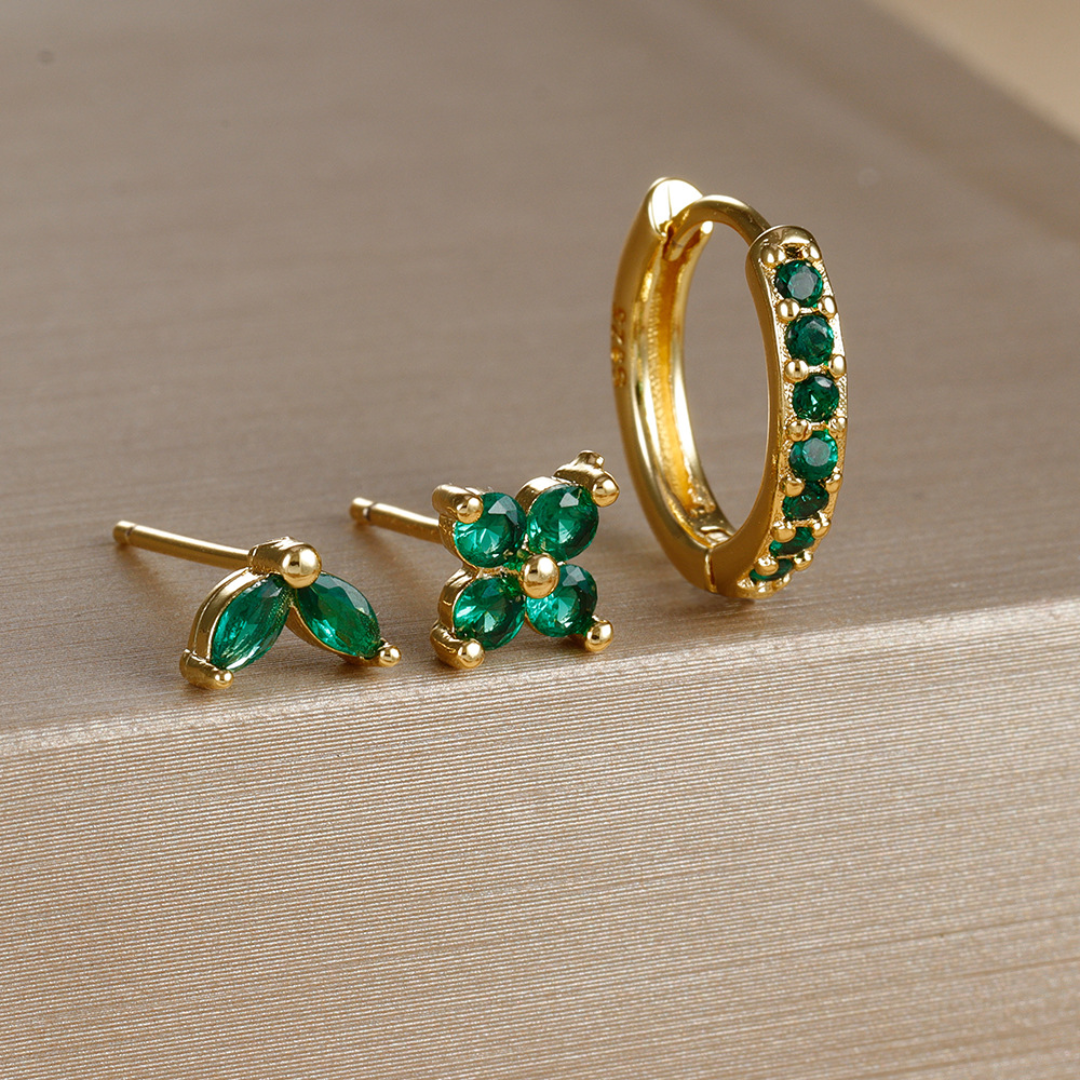 Dainty Tulip Hoop Earrings Set