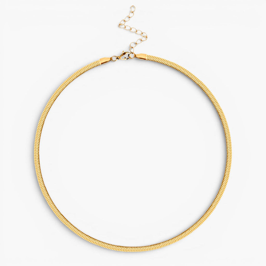 Sleek Herringbone Snake Chain Necklace