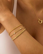 Dainty Stone Bracelet Trio