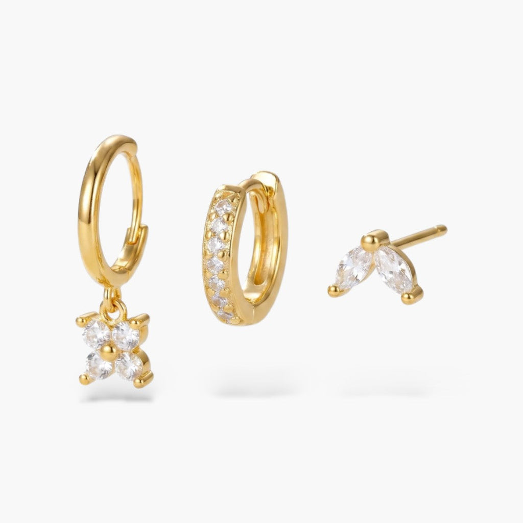 Trio Clover Leaf Earring Set